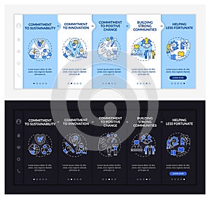 Business morals onboarding vector template