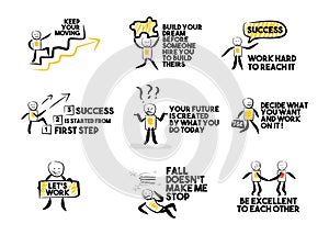 Business motivation character design template