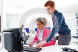 Business multi ethnic team working at offce desk