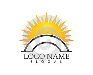 Business nature sun logo design