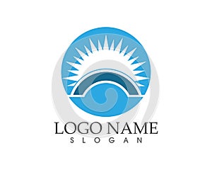 Business nature sun logo design