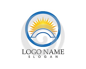 Business nature sun logo design