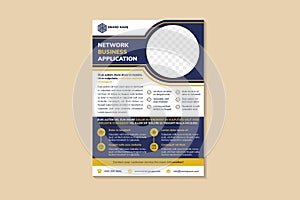 business network application flyer design template use vertical layout
