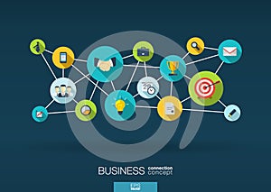 Business network. background with integrate flat icons photo