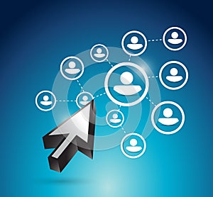 Business network and cursor illustration design