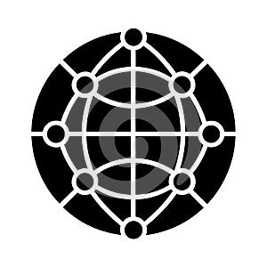 Business Network Globe Icon Vector Design