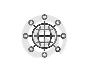 Business networking line icon. International work.