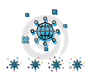 Business networking line icon. International work.