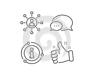Business networking line icon. Teamwork sign. Vector