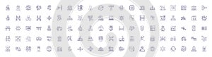 Business networking line icons signs set. Design collection of Networking, Business, Relationships, Connections photo