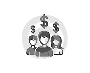 Business networking simple icon. Dollar sign.