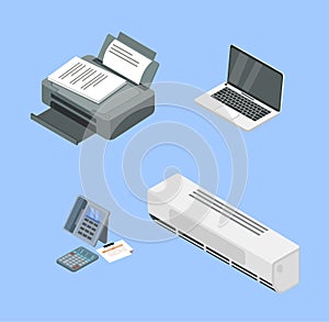 Business office elements vector set