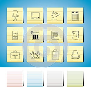 Business, office and firm icons - vector icon set