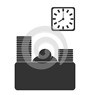 Business office fizzle out worker flat icon isolated on white