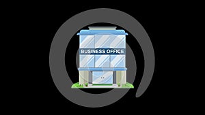 Business Office icon loop animation with alpha channel, transparent background, ProRes 444