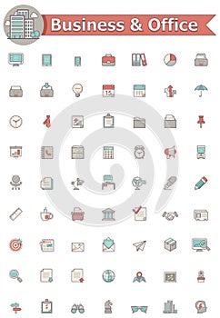 Business and office icon set