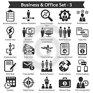 Business & office Icon set - Black series