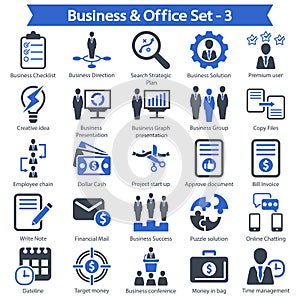 Business & office Icon set - Blue series