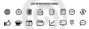 Set of business icons vector