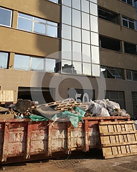 Business office overhaul, repair and finishing, construction garbage collector