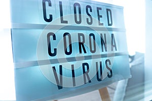 Business office or store shop is closed, bankrupt business due to the effect of novel Coronavirus COVID-19 pandemic