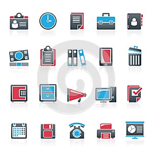 Business and office supplies icons