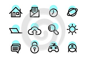 Business office vector, icon set on white background