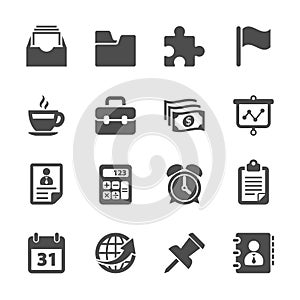 Business and office work icon set, vector eps10 photo