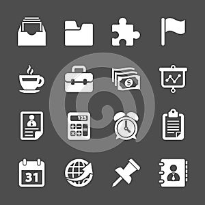 Business and office work icon set, vector eps10