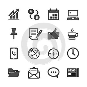 Business and office work icon set, vector eps10