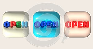 business opening hours icon e-commerce illustration 3d