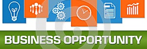 Business Opportunity Business Symbols Green Blue Orange On Top