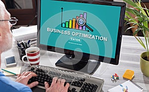 Business optimization concept on a computer