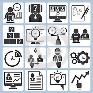 Business, organization development icons