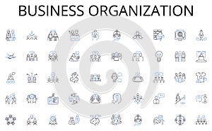 Business organization line icons collection. Wealth, Profit, Income, Return, Dividend, Capital, Bonus vector and linear
