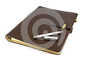 Business organizer with silver pen