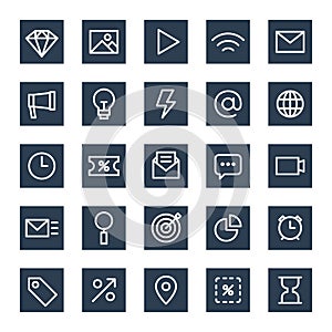 Business outline icon design, promotion marketing vector symbol