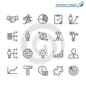Business outline icon set