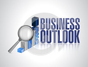 Business outlook business graph and magnify photo