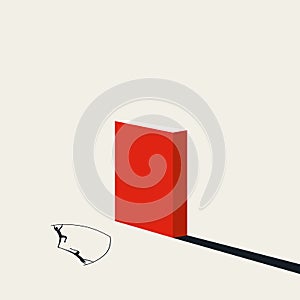 Business overcome challenge, obstacle vector concept. Symbol of solution, succes. Minimal illustration.