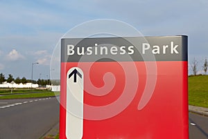 Business park signboard with blank space