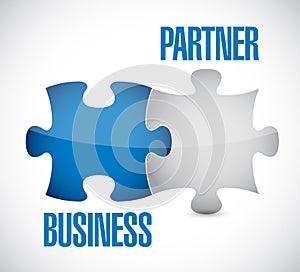 Business partner puzzle illustration design