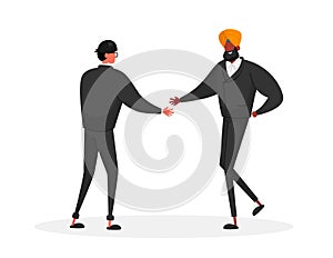 Business Partners Agreement. Asian and Indian Partnership, Deal Concept. Businesspeople International Negotiations