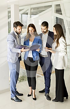 Business partners analyze the business results