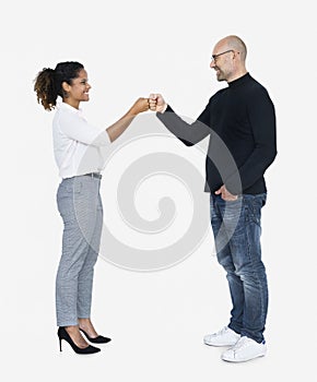 Business partners doing a fist bump