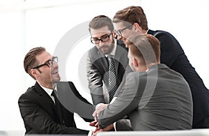 Business partners gesture show their unanimity