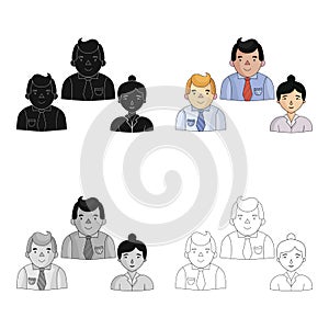 Business partners icon in cartoon style isolated on white background. Conference and negetiations symbol stock vector