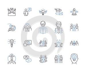 Business Partners outline icons collection. Partners, Business, Commerce, Alliance, Partnering, Joint-Venture, Trading