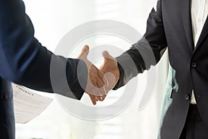 Business partners reaching consensus on meeting