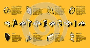 Business partnership isometric vector concept